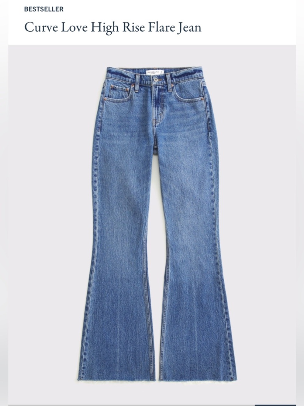 Abercrombie & Fitch Mid-Blue High-Rise Flare Jeans